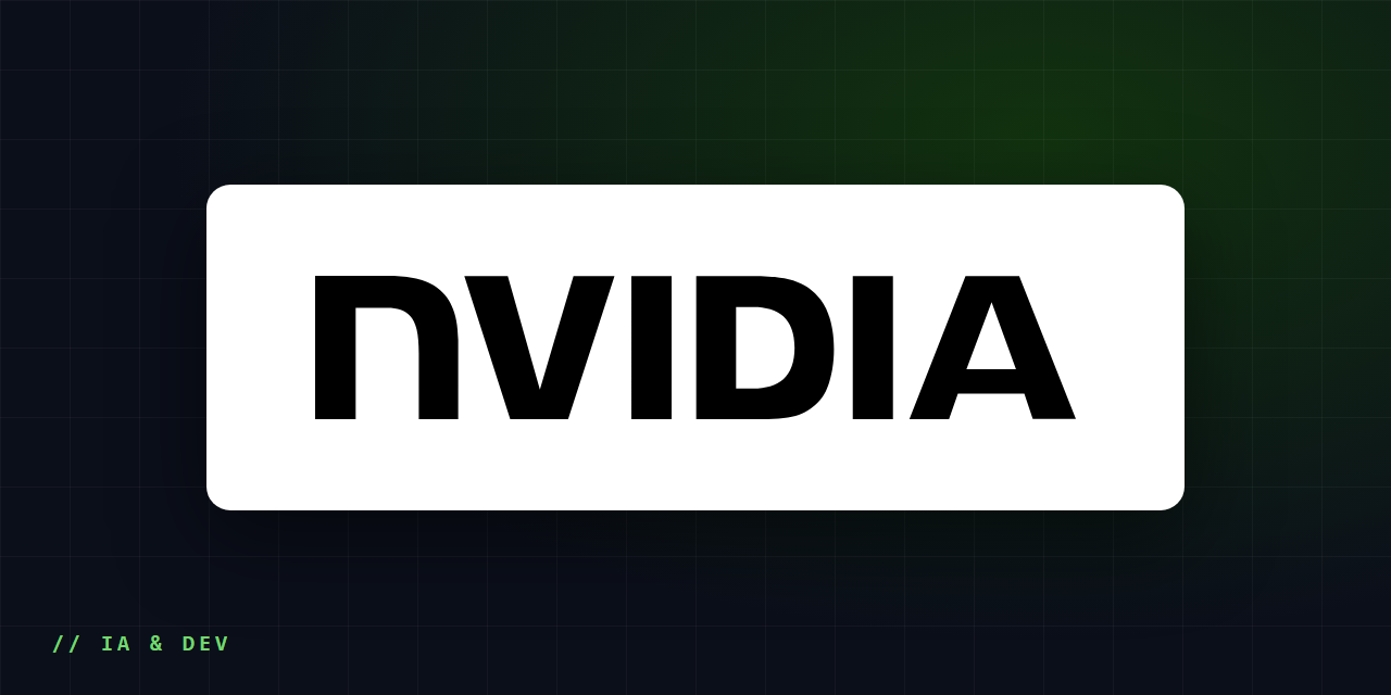 Logotipo da Nvidia sobre fundo escuro