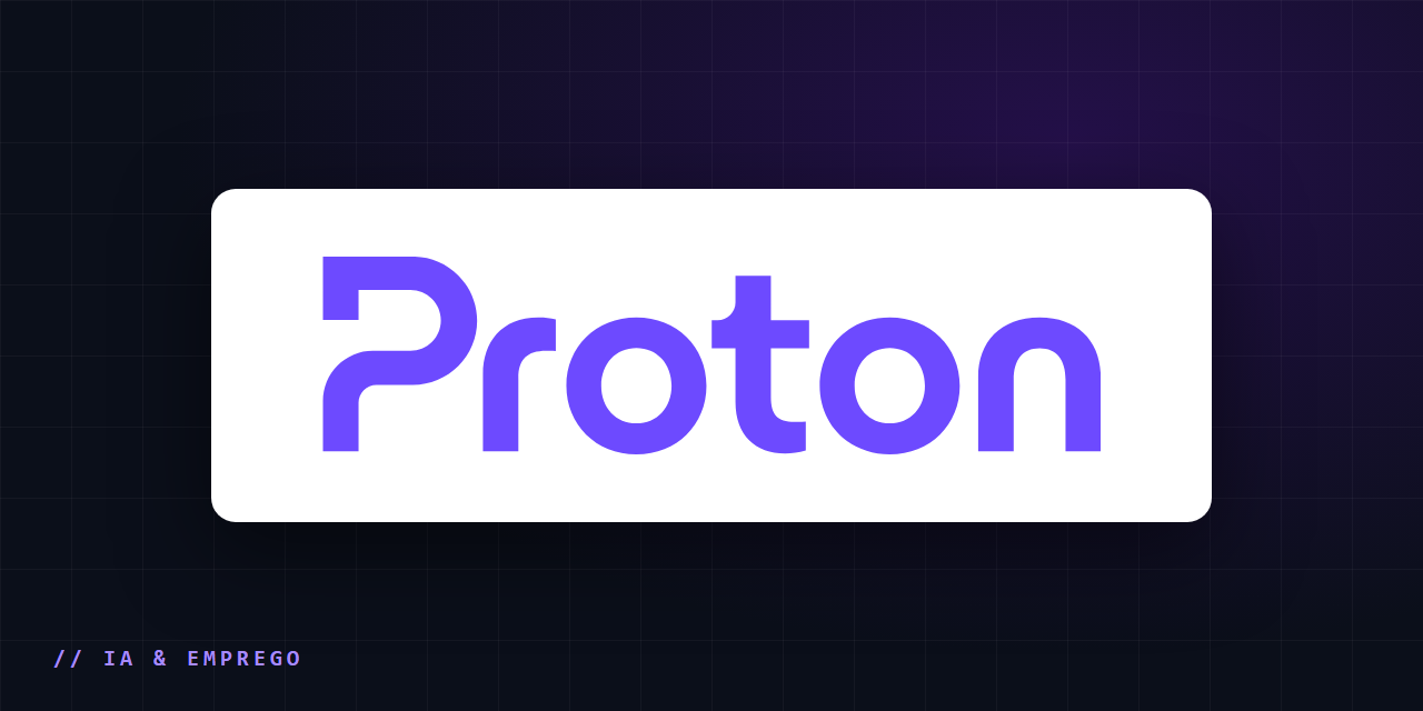 Logotipo da Proton sobre fundo escuro